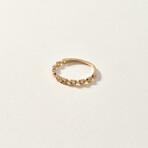 14K Gold Single Stone Chain Ring (Ring Size: 5)