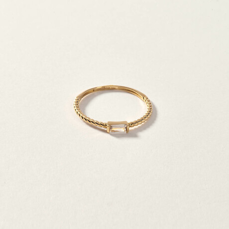 14K Gold Baguette Ring (Ring Size: 5)