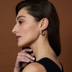 Gold Vermeil Chunky Roped Hoop Earring