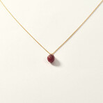 14K Gold Ruby Drop Necklace