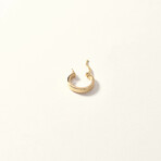 14K Gold Small Cross Penned Hoop Earring