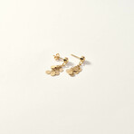 14K Gold Flakes Drop Earring