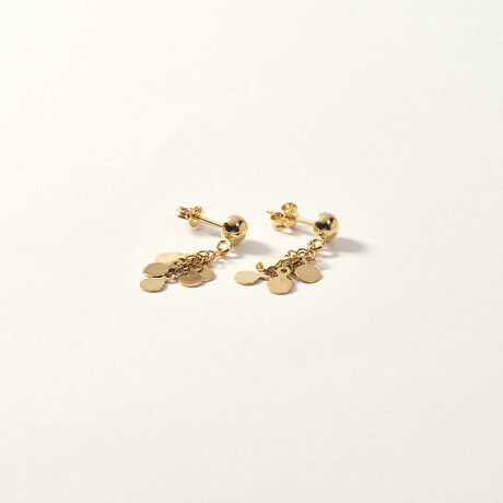 14K Gold Flakes Drop Earring