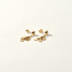 14K Gold Flakes Drop Earring