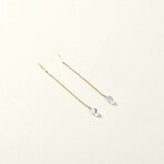 14K Gold Blue Topaz Chain Drop Earring