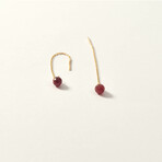 14K Gold Ruby Chain Drop Earring