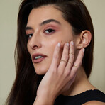 14K Gold Single Stone Chain Ring (Ring Size: 5)