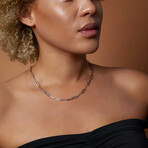 Sterling Silver Paper Clip Chain Necklace