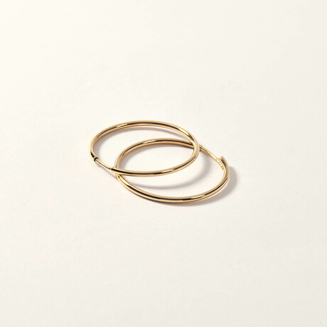 14K Gold Large Hollow Earring