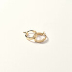 14K Gold Medium Cross Penned Hoop Earring