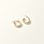 14K Gold Medium Bold Rectangular Hoop Earring