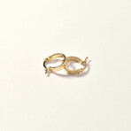 14K Gold Medium Bold Rectangular Hoop Earring