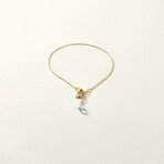 14K Gold Blue Topaz Drop Bracelet