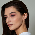 14K Gold Medium Bold Rectangular Hoop Earring