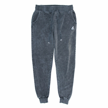 Acid Wash Effect Fleece Jogger // Obsidian (S)