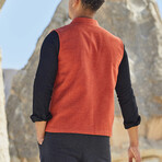 Mandarin Collar Vest // Orange (XS)