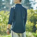 Mandarin Collar Shirt // Black (XS)