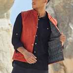 Mandarin Collar Vest // Orange (XS)