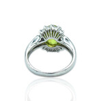 Platinum Diamond + Sphene Ring // Ring Size: 6.5 // Pre-Owned