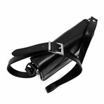 On The Road // Leather Messenger Bag // Black