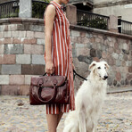 Charlotte's Web // Leather Backpack Tote Bag // Brown