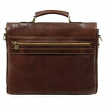 In Cold Blood // Full Grain Leather Briefcase // Brown (Brown)