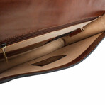 Arthur // Single Compartment Leather Briefcase // Amber