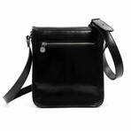 On The Road // Leather Messenger Bag // Black