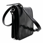 On The Road // Leather Messenger Bag // Black