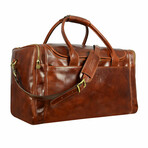 The Hitchhikers Guide to the Galaxy // Italian Leather Duffel Bag // Brown