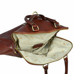 Charlotte's Web // Leather Backpack Tote Bag // Brown