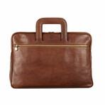 Brave New World // Leather Briefcase // Cognac Brown