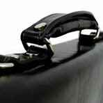 The Magus // Classic Design Full Grain Italian Leather Briefcase // Black