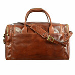 The Hitchhikers Guide to the Galaxy // Italian Leather Duffel Bag // Brown