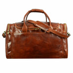 The Hitchhikers Guide to the Galaxy // Italian Leather Duffel Bag // Brown