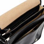 On The Road // Leather Messenger Bag // Black
