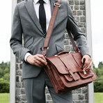 A Midsummer Night's Dream // Leather Briefcase Backpack // Cognac Brown (Cognac Brown)