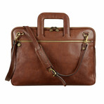 Brave New World // Leather Briefcase // Cognac Brown