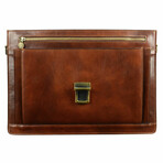 The Magus // Classic Design Full Grain Italian Leather Briefcase // Brown