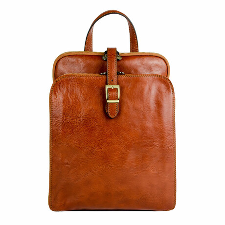 Clarissa // Leather Backpack // Cognac Brown