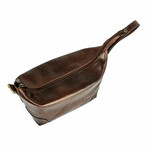 Autumn Leaves // Leather Toiletry Bag // Brown (Brown)