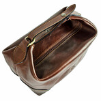 Autumn Leaves // Leather Toiletry Bag // Brown (Brown)