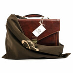 The Magus // Classic Design Full Grain Italian Leather Briefcase // Brown