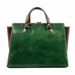 The Scarlet Letter // Leather Tote Bag Shoulder Bag // Green