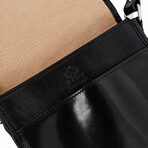 On The Road // Leather Messenger Bag // Black