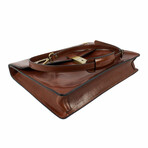 Arthur // Single Compartment Leather Briefcase // Amber