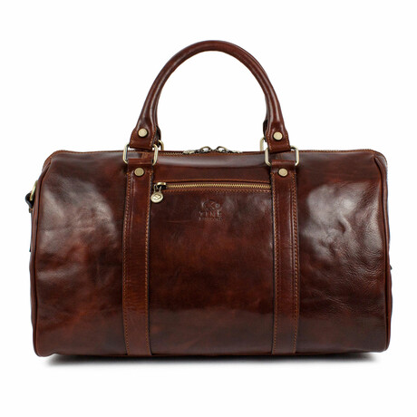 The Ambassadors // Small Leather Overnight Bag // Brown (Brown)