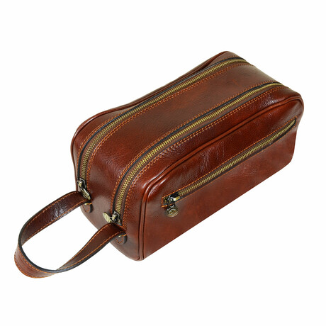 All The Kings Men // Leather Toiletry Bag // Brown