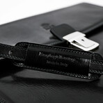 The Sound of the Mountain // Leather Briefcase // Black