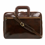Brave New World // Leather Briefcase // Dark Brown